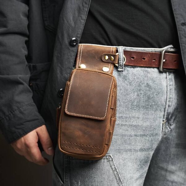 Vintage Leather Fanny Pack | With Flip-Top Cover 7 Vintage Leather Fanny Pack | With Flip-Top Cover - Image 7