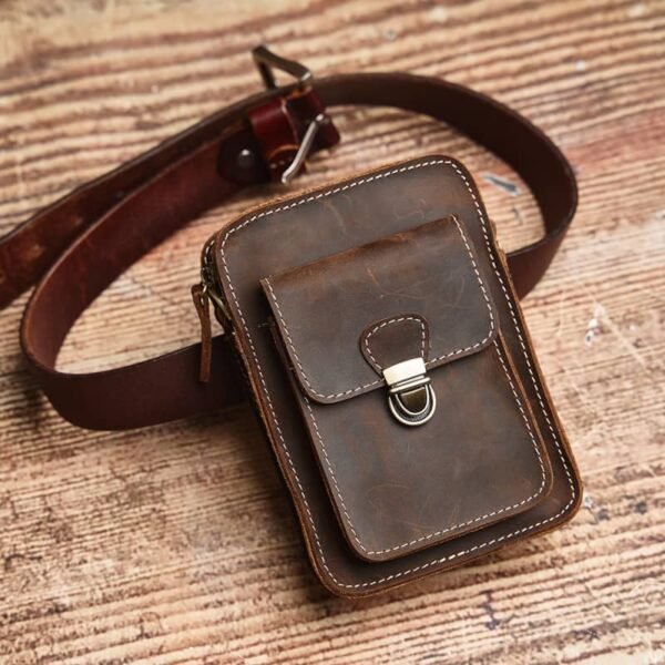 Vintage Leather Fanny Pack | Small Leather Shoulder Bag Supplier - Image 5