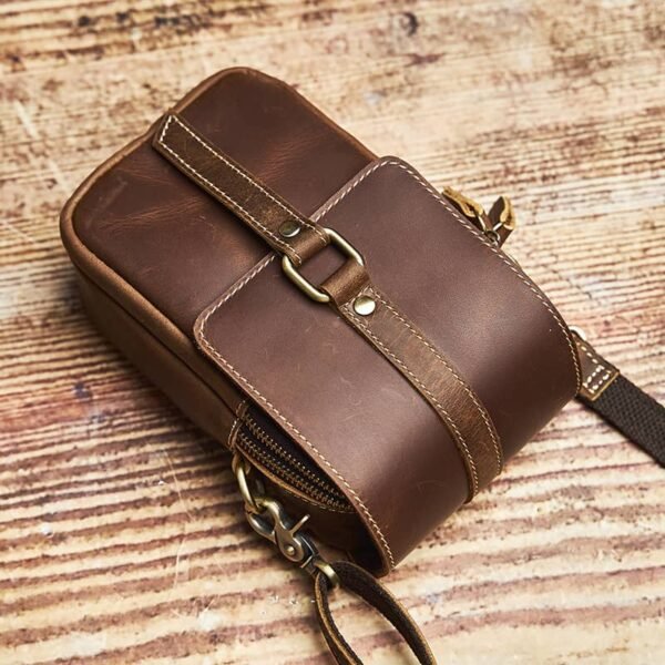 Vintage Leather Fanny Pack | Leather Mini Shoulder Bag 10 Vintage Leather Fanny Pack | Leather Mini Shoulder Bag - Image 10