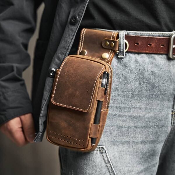 Vintage Leather Fanny Pack | With Flip-Top Cover 6 Vintage Leather Fanny Pack | With Flip-Top Cover - Image 6