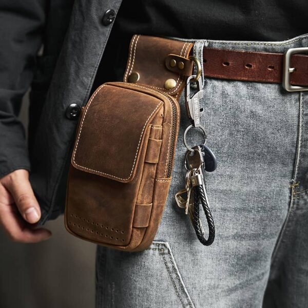 Vintage Leather Fanny Pack | With Flip-Top Cover 5 Vintage Leather Fanny Pack | With Flip-Top Cover - Image 5