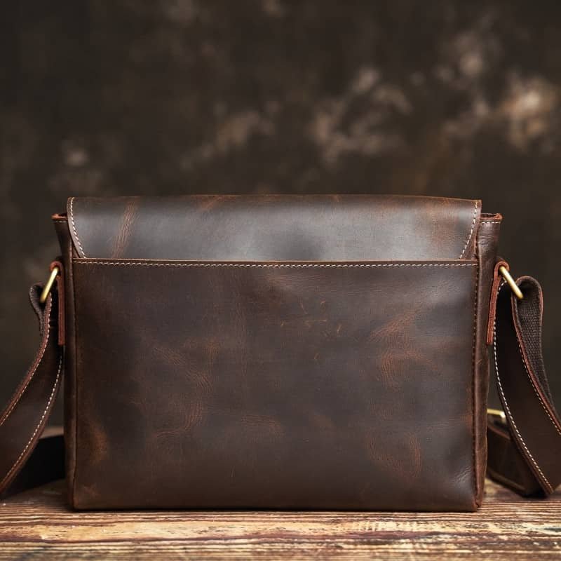 Vintage Leather Messenger Bag | Handmade Leather Shoulder Bag 4 Vintage Leather Messenger Bag | Handmade Leather Shoulder Bag - Image 4