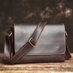 Vintage Leather Messenger Bag | Handmade Leather Shoulder Bag