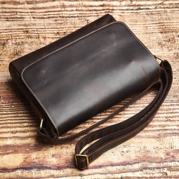 Vintage Leather Messenger Bag | Handmade Leather Shoulder Bag 8 Vintage Leather Messenger Bag | Handmade Leather Shoulder Bag - Image 8