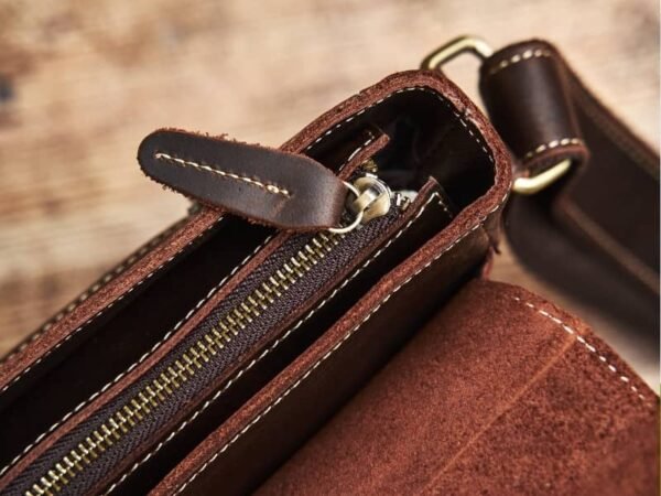 Vintage Leather Messenger Bag | Handmade Leather Shoulder Bag 12 Vintage Leather Messenger Bag | Handmade Leather Shoulder Bag - Image 12