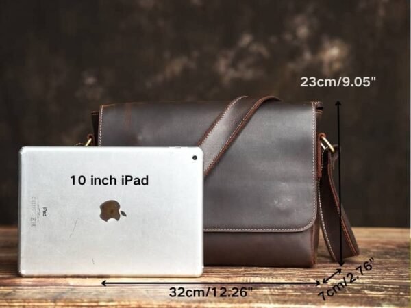 Vintage Leather Messenger Bag | Handmade Leather Shoulder Bag 6 Vintage Leather Messenger Bag | Handmade Leather Shoulder Bag - Image 6