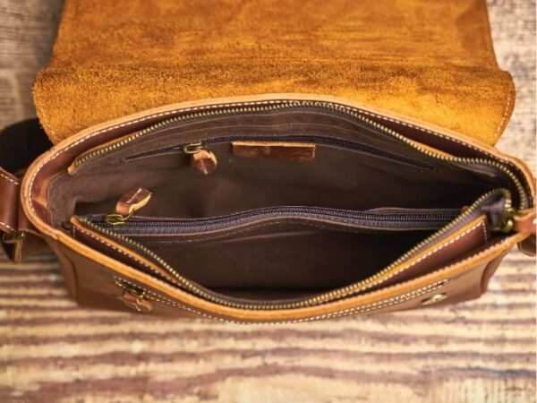 Vintage Leather Messenger Bag | Handmade Leather Shoulder Bag 13 Vintage Leather Messenger Bag | Handmade Leather Shoulder Bag - Image 13