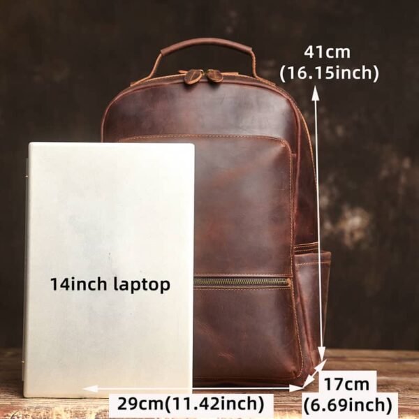 Handmade Men Leather Backpack | Vintage Classic Backpack 7 Handmade Men Leather Backpack | Vintage Classic Backpack - Image 7