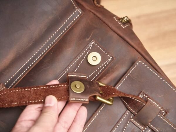 Vintage Large Leather Backpack | Flip-Top backpack 15 Vintage Large Leather Backpack | Flip-Top backpack - Image 15