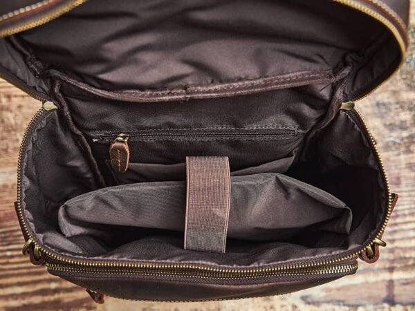 Vintage Leather Backpack for Laptop 12 Vintage Leather Backpack for Laptop - Image 12