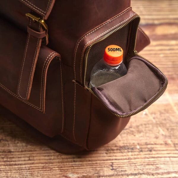 Vintage Large Leather Backpack 11 Vintage Large Leather Backpack - Image 11