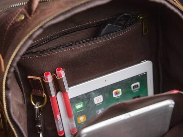 Vintage Leather Double Backpack | Trolley Case Fixing Strap 22 Vintage Leather Double Backpack | Trolley Case Fixing Strap - Image 22