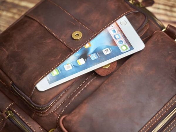 Vintage Leather Backpack Laptop for Men | Classic Backpack - Image 10