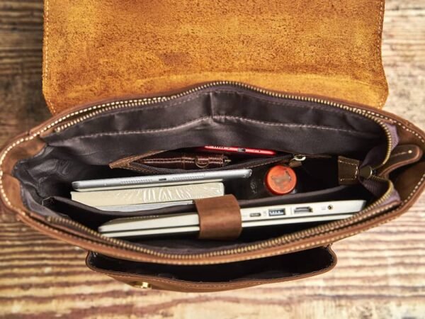 Vintage Handmade Leather Backpack | With Flip-Top Cover - Image 15