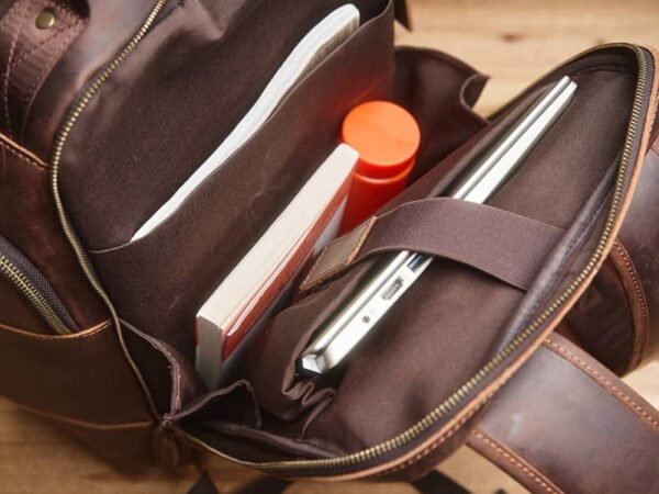 Vintage Leather Double Backpack | Trolley Case Fixing Strap 20 Vintage Leather Double Backpack | Trolley Case Fixing Strap - Image 20