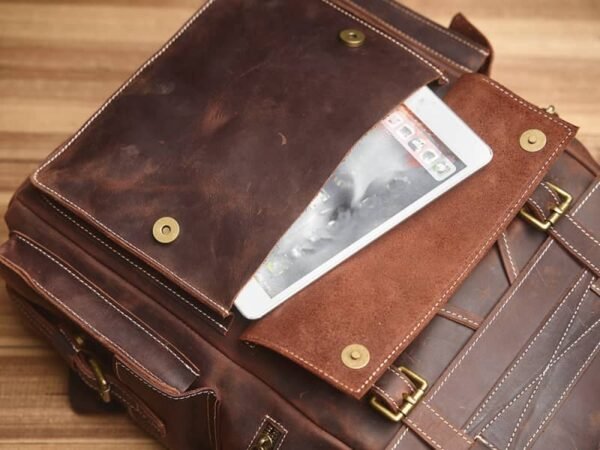 Vintage Large Leather Backpack | Flip-Top backpack 13 Vintage Large Leather Backpack | Flip-Top backpack - Image 13