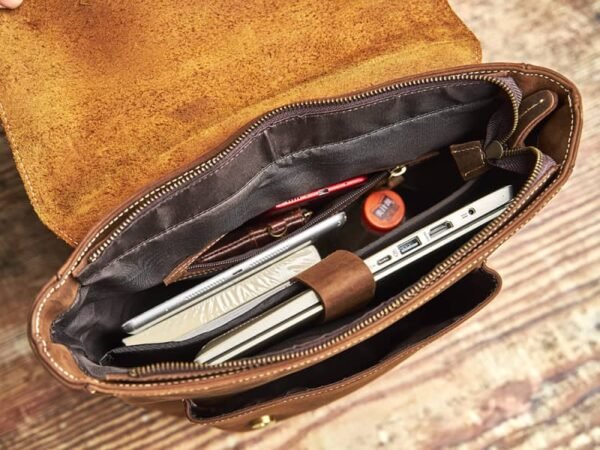 Vintage Handmade Leather Backpack | With Flip-Top Cover - Image 16