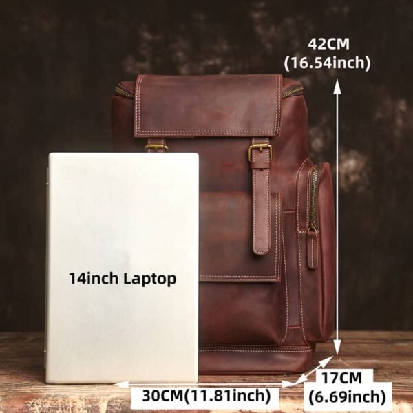 Vintage Large Leather Backpack 9 Vintage Large Leather Backpack - Image 9