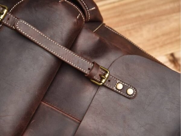 Vintage Leather Backpack | Handmade Flip-Top backpack - Image 10