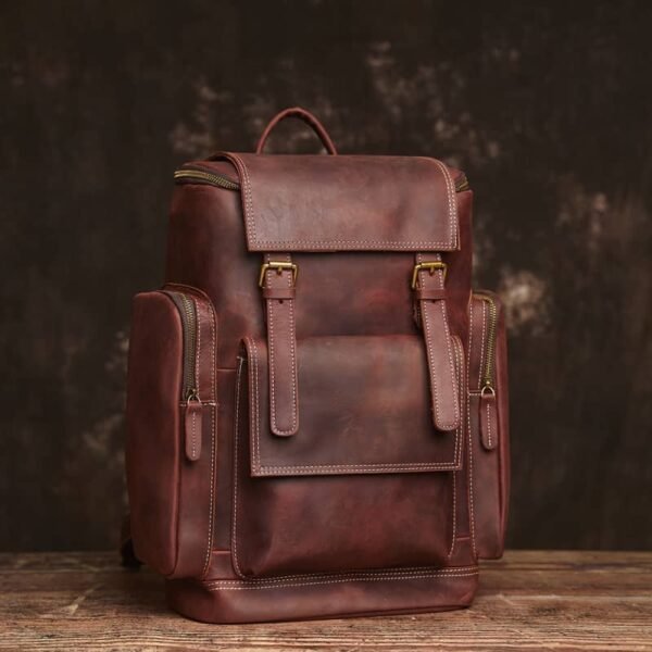 Vintage Large Leather Backpack 5 Vintage Large Leather Backpack - Image 5