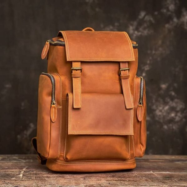 Vintage Large Leather Backpack 16 Vintage Large Leather Backpack - Image 16