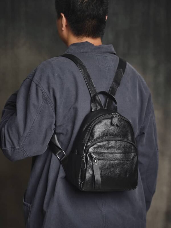 Vintage Mini Leather Backpack - Image 7