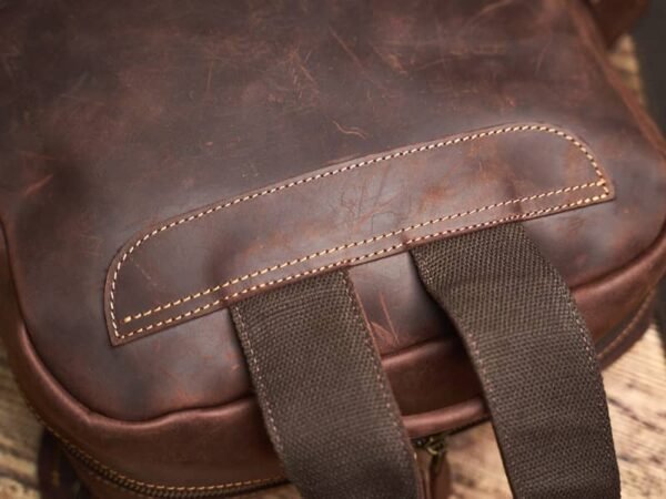 Vintage Leather Backpack Laptop for Men | Classic Backpack - Image 12