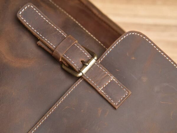 Vintage Handmade Leather Backpack | With Flip-Top Cover - Image 9