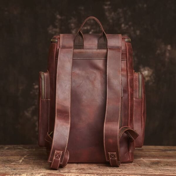 Vintage Large Leather Backpack 7 Vintage Large Leather Backpack - Image 7