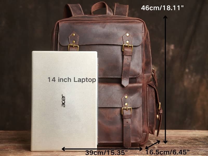 Vintage Large Leather Backpack | Handmade Leather Backpack 17 vintage leather backpack bag 16 6