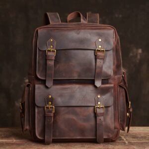 Vintage Large Leather Backpack | Handmade Leather Backpack