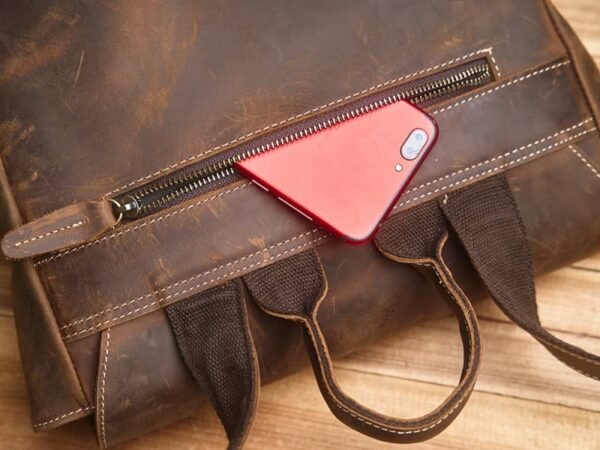 Vintage Handmade Leather Backpack | With Flip-Top Cover - Image 8