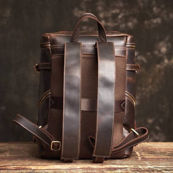 Vintage Leather Backpack for Laptop 5 Vintage Leather Backpack for Laptop - Image 5