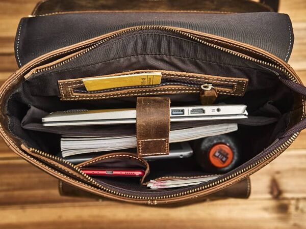 Vintage Leather Backpack | With Flip-Top Cover 17 Vintage Leather Backpack | With Flip-Top Cover - Image 17