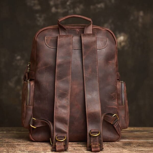 Vintage Leather Backpack Laptop for Men | Classic Backpack - Image 5