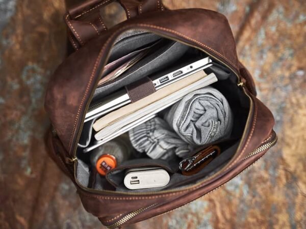 Vintage Leather Backpack Laptop for Men | Classic Backpack - Image 15