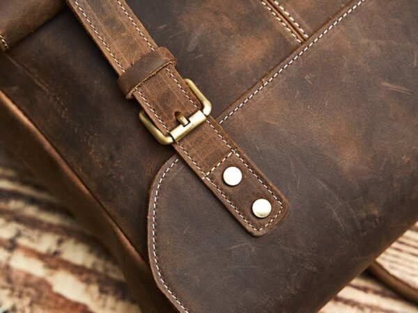 Vintage Leather Backpack | With Flip-Top Cover 12 Vintage Leather Backpack | With Flip-Top Cover - Image 12