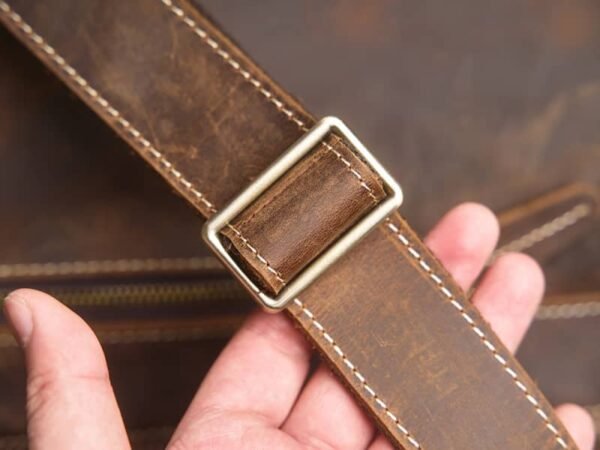 Vintage Handmade Leather Backpack | With Flip-Top Cover - Image 12