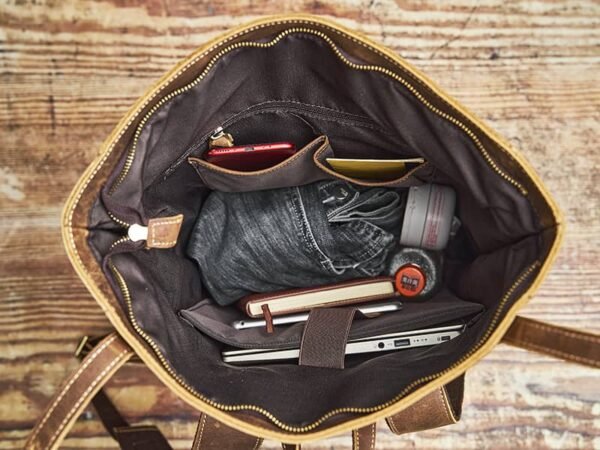 Vintage Large Leather Backpack | Folding Backpack - Image 19