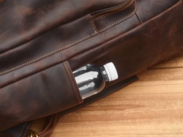 Vintage Genuine Leather Cylindrical Backpack - Image 10
