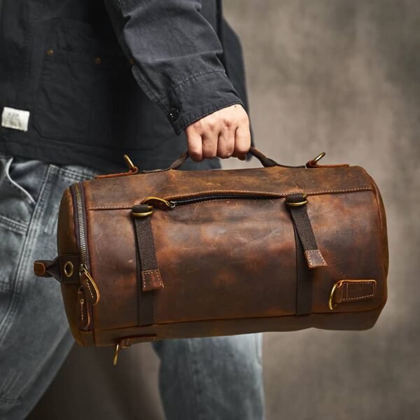 Vintage Large Leather Backpack | Multifunctional - Image 8