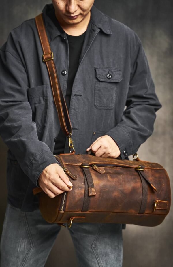 Vintage Large Leather Backpack | Multifunctional - Image 7