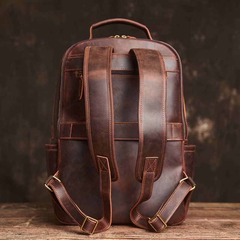 Handmade Men Leather Backpack | Vintage Classic Backpack 4 Handmade Men Leather Backpack | Vintage Classic Backpack - Image 4