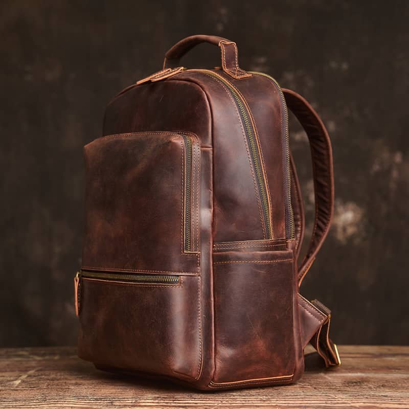 Handmade Men Leather Backpack | Vintage Classic Backpack 3 Handmade Men Leather Backpack | Vintage Classic Backpack - Image 3