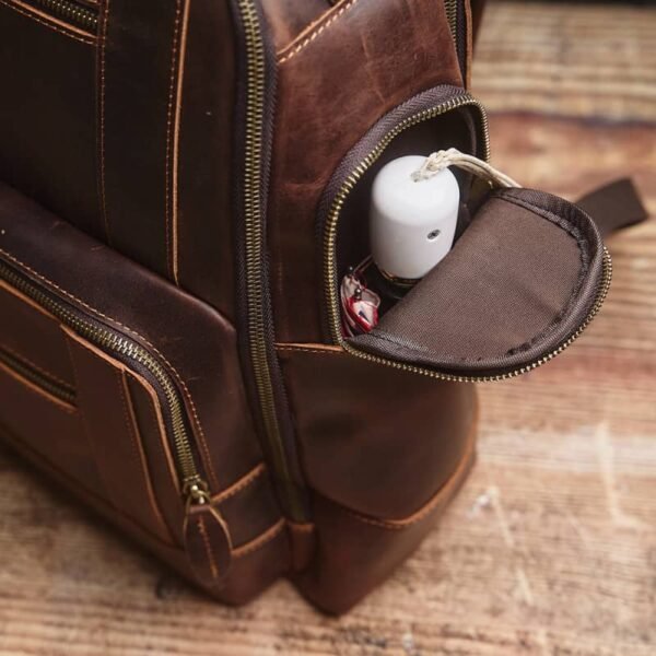 Vintage Leather Double Backpack | Trolley Case Fixing Strap 15 Vintage Leather Double Backpack | Trolley Case Fixing Strap - Image 15