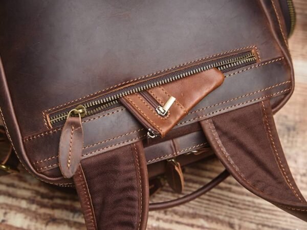 Vintage Leather Double Backpack | Trolley Case Fixing Strap 19 Vintage Leather Double Backpack | Trolley Case Fixing Strap - Image 19