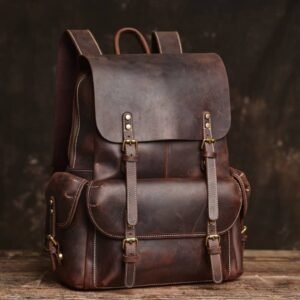 Vintage Leather Backpack | Handmade Flip-Top backpack