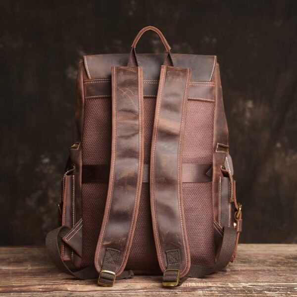 Vintage Large Leather Backpack | Flip-Top backpack 6 Vintage Large Leather Backpack | Flip-Top backpack - Image 6