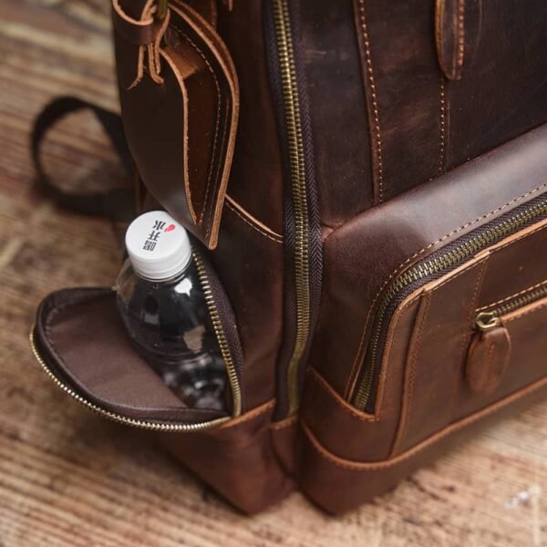 Vintage Leather Double Backpack | Trolley Case Fixing Strap 14 Vintage Leather Double Backpack | Trolley Case Fixing Strap - Image 14