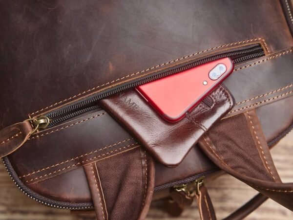 Handmade Men Leather Backpack | Vintage Classic Backpack 15 Handmade Men Leather Backpack | Vintage Classic Backpack - Image 15